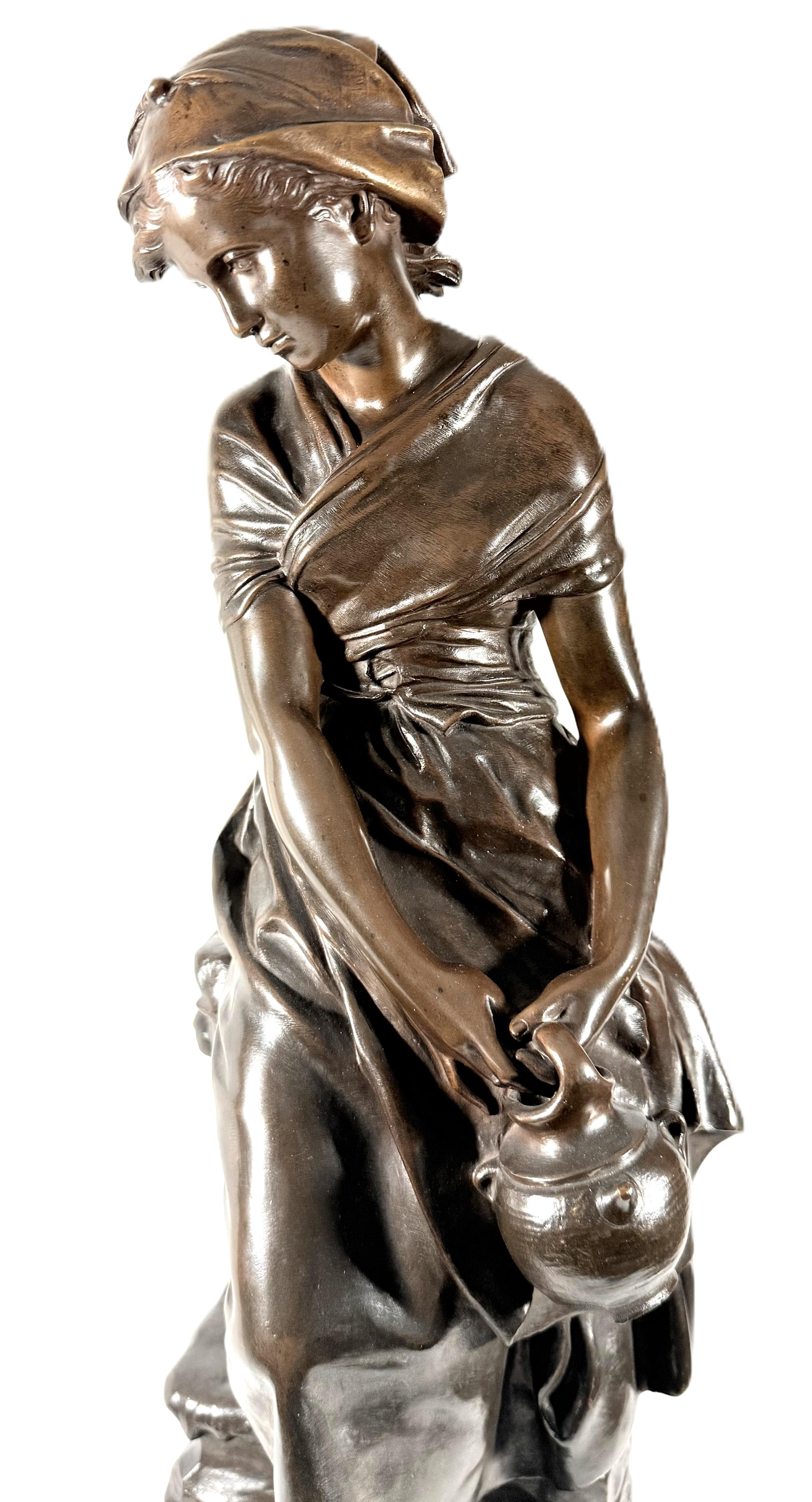 Beautiful late 19th-century bronze sculpture by Mathurin Moreau For Sale 6