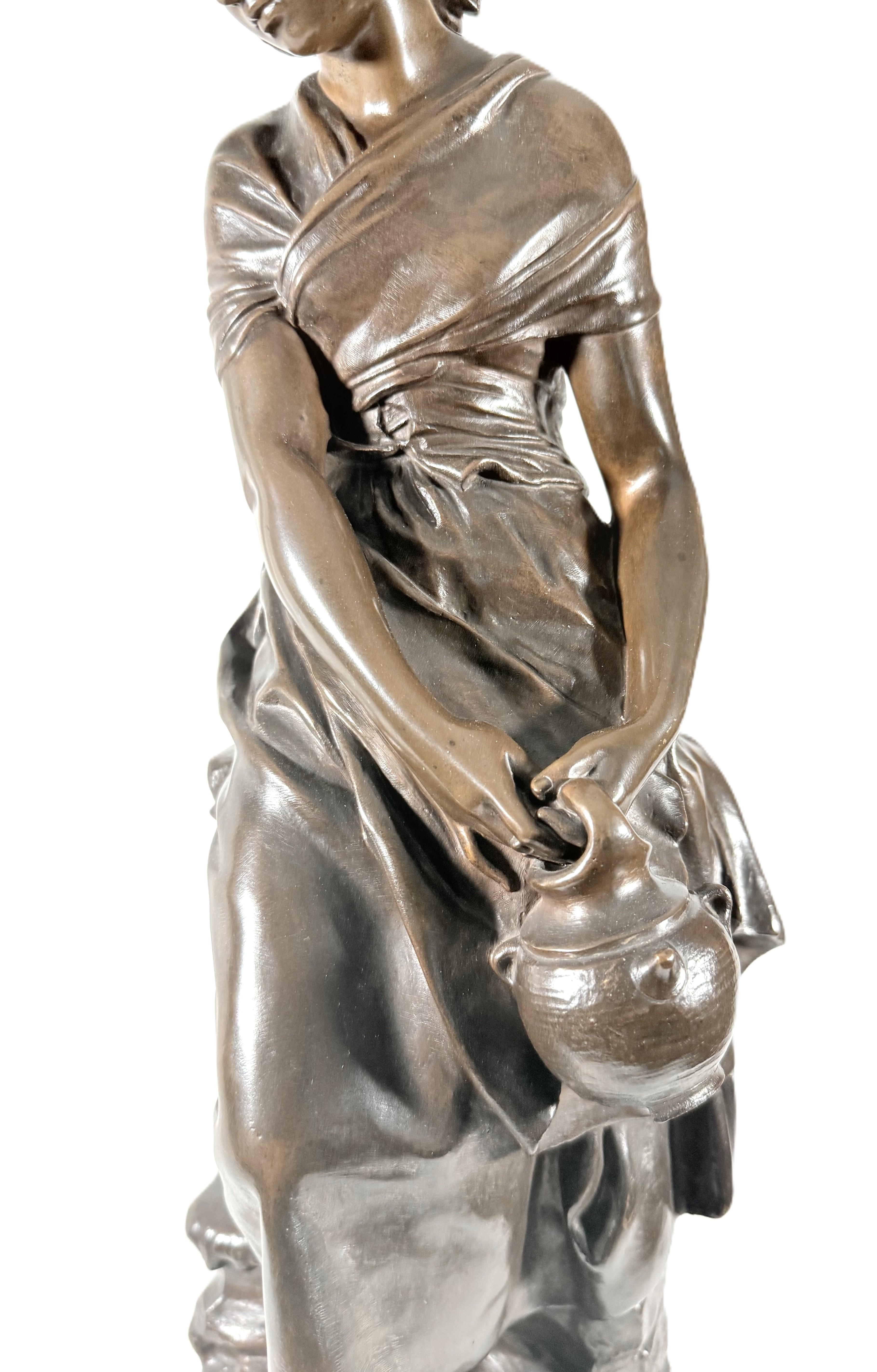 Beautiful late 19th-century bronze sculpture by Mathurin Moreau For Sale 7