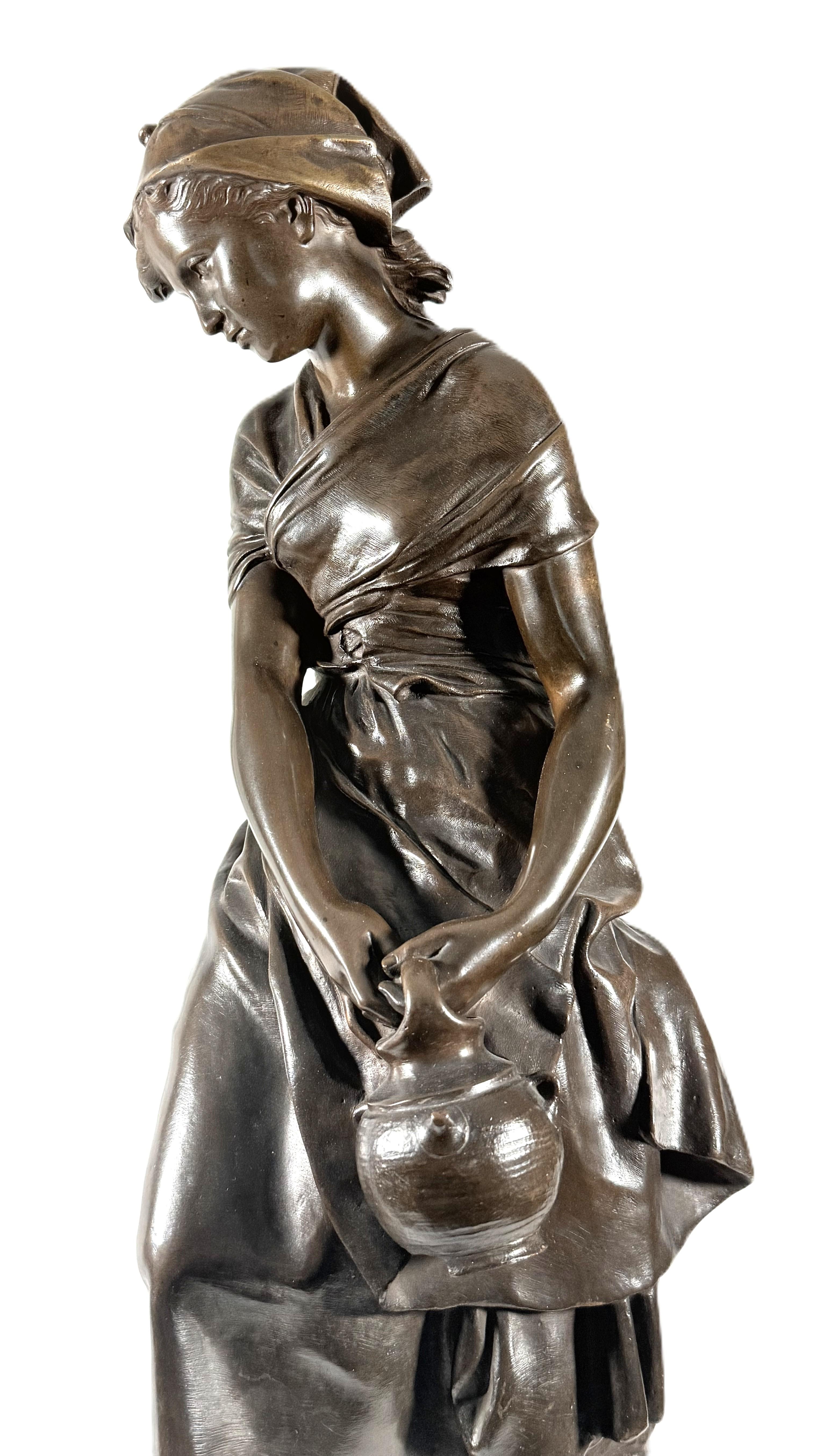 Beautiful late 19th-century bronze sculpture by Mathurin Moreau For Sale 8