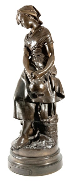 Hermosa escultura de bronce de Mathurin Moreau de finales del siglo XIX