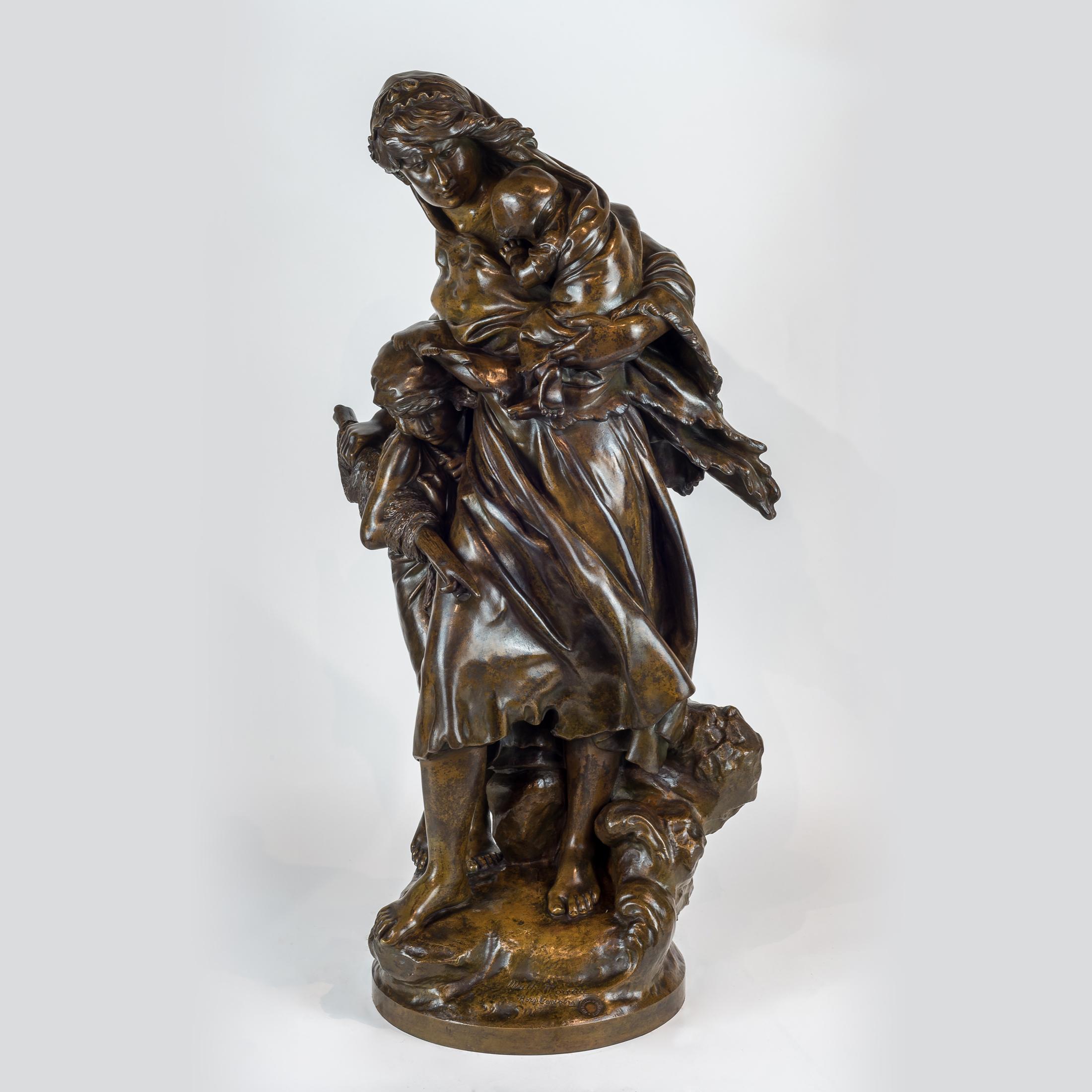 bronze figures child