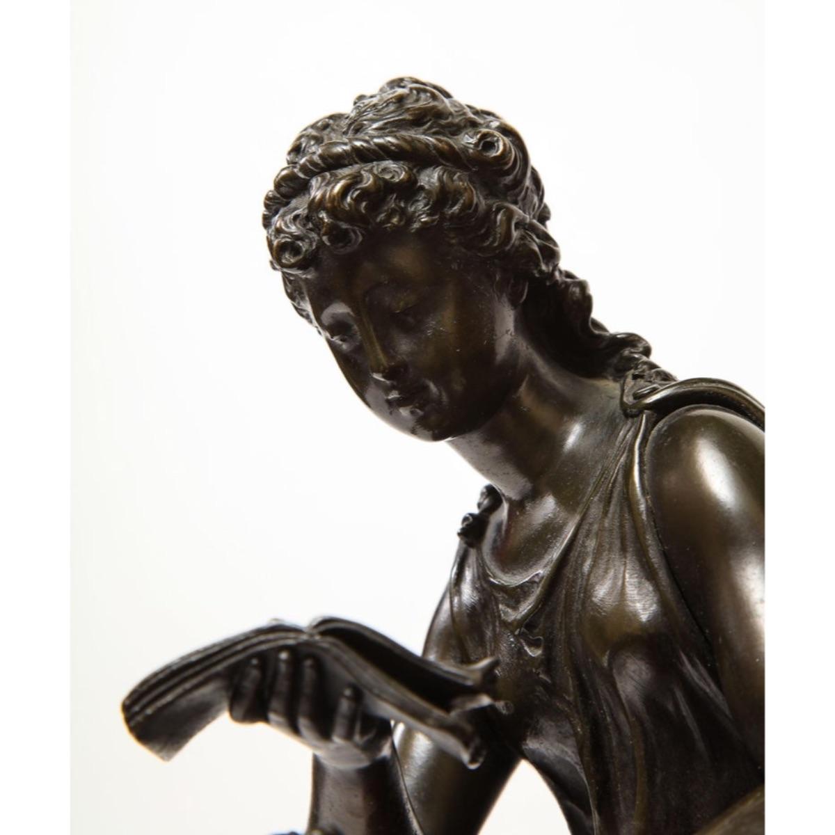 Exquisite French Bronze, Rouge Marble, and Sèvres Style Porcelain Sculpture - Gold Figurative Sculpture by Mathurin Moreau