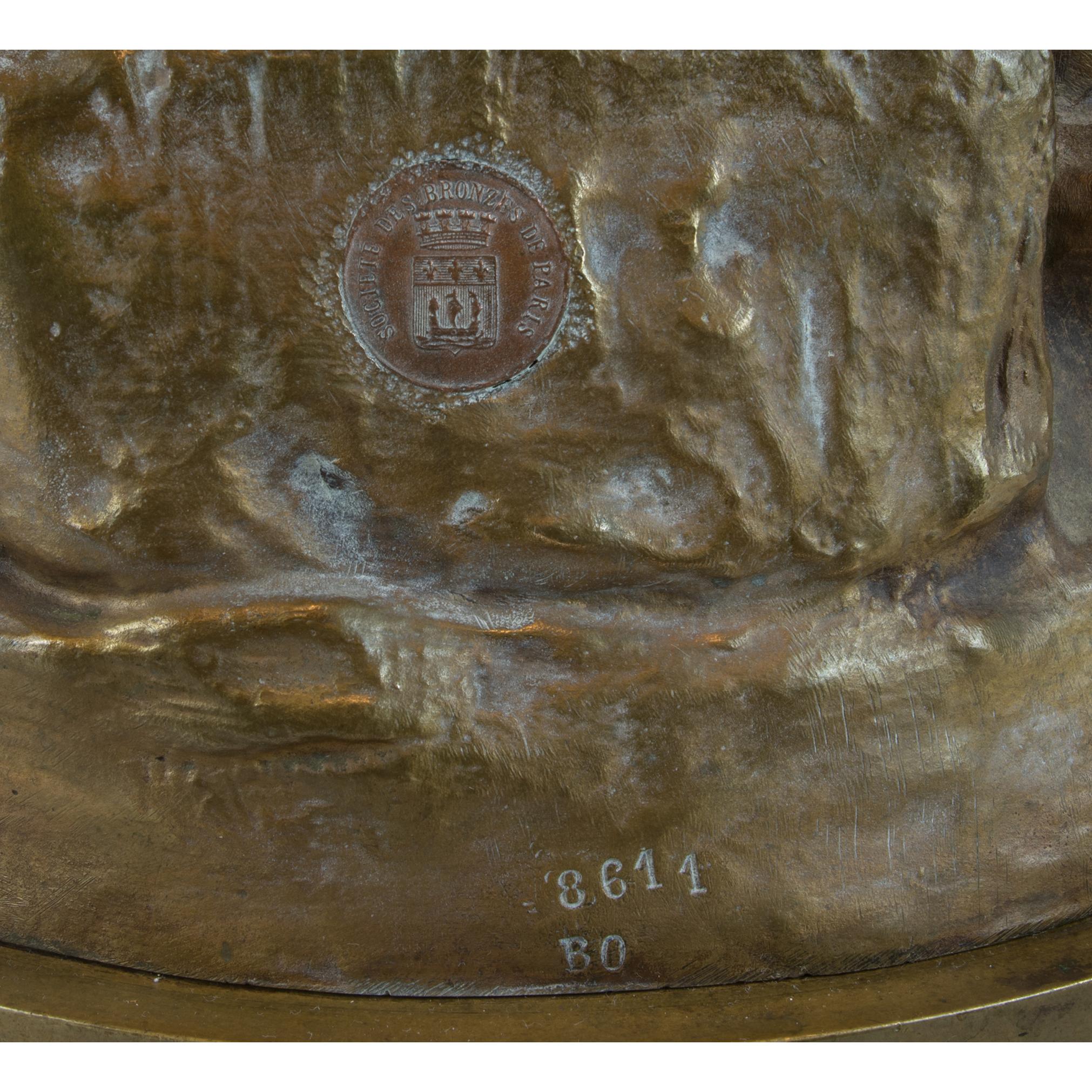 Mathurin Moreau Patinated Bronze of a Génie and Science . For Sale 5