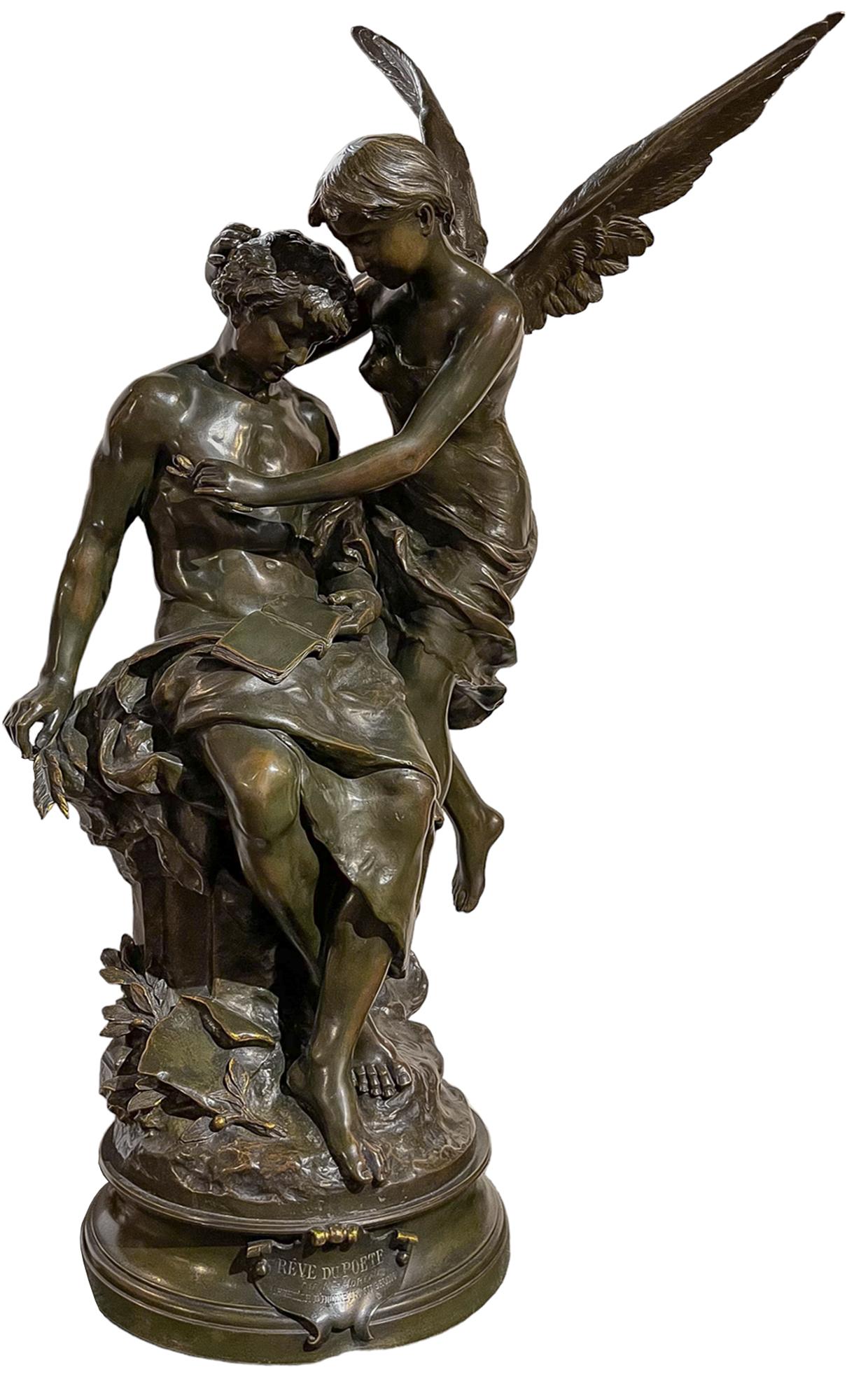 Le Rêve du Poète - Sculpture di Mathurin Moreau