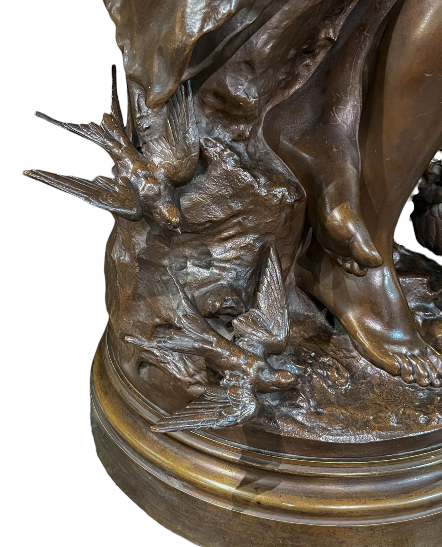 Mathurin Moreau (1822-1912) Figural Bronze statue of The Allegory of Spring For Sale 9