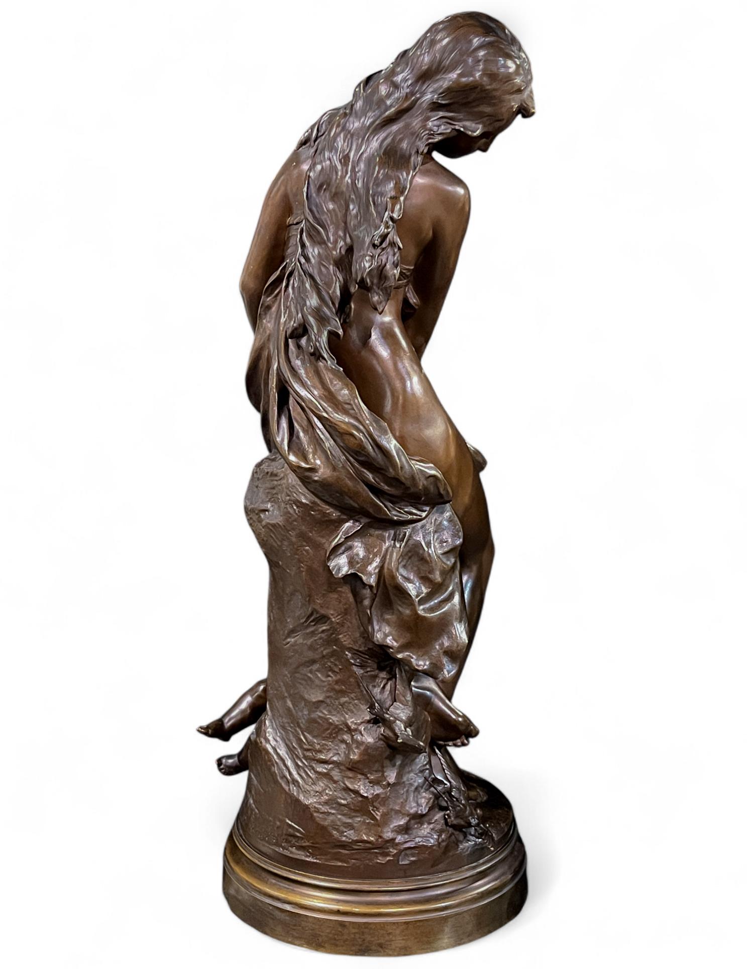 Mathurin Moreau (1822-1912) Figural Bronze statue of The Allegory of Spring For Sale 6