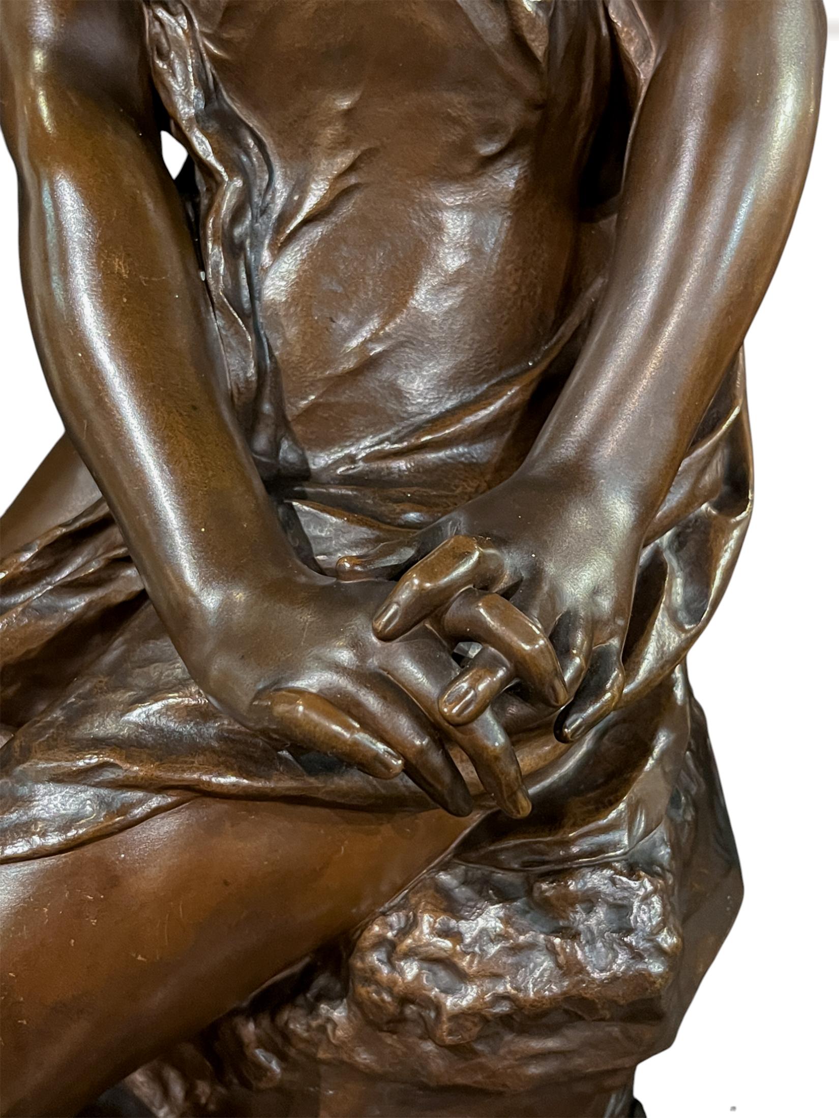 Mathurin Moreau (1822-1912) Figural Bronze statue of The Allegory of Spring For Sale 8