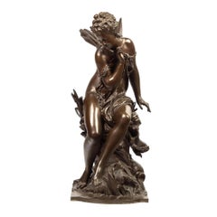Antique Mathurin Moreau Bronze Allegorical Sculpture 
