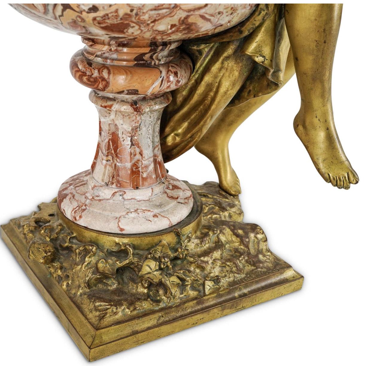 Mathurin Moreau: Skulptur „La Source“ aus Bronze und Breccia Pernice-Marmor im Angebot 4