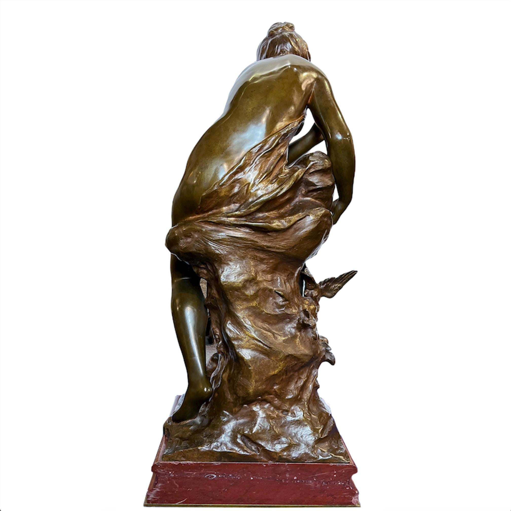 Statue en bronze « Sharing Water with the Birds » de Mathurin Moreau  en vente 4