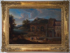 Mathys Schoevaerdts - Pescadería en una ciudad portuaria del sur, Óleo sobre lienzo