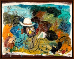 'El Viejo Pintor en El Campo' Abstract Oil Painting, 2022