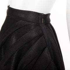 MATICEVSKI 2015 Runway Cyclone metallic draped black silk full skirt AUS6 S