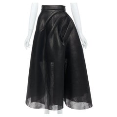 MATICEVSKI 2015 Runway Cyclone metallic draped black silk full skirt AUS6 S