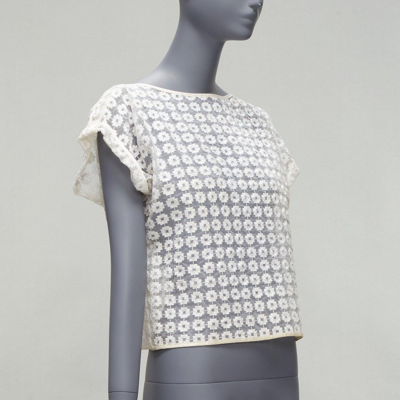 MATICEVSKI 2016 Cortes Box cream cotton embroidery cap sleeves sheer top AUS6 S
Reference: LNKO/A02175
Brand: Maticevski
Model: Cortes Box
Collection: SS 2016
Material: Nylon
Color: Cream
Pattern: Abstract
Closure: Pullover
Made in: