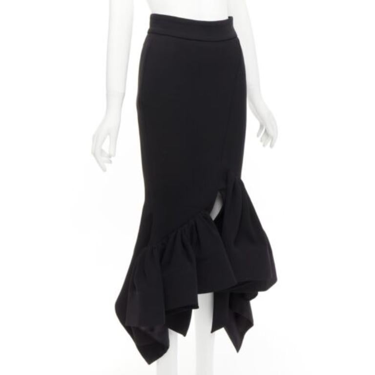 Black MATICEVSKI 2016 Creature black boned ruffles cropped mermaid skirt AU8 M For Sale