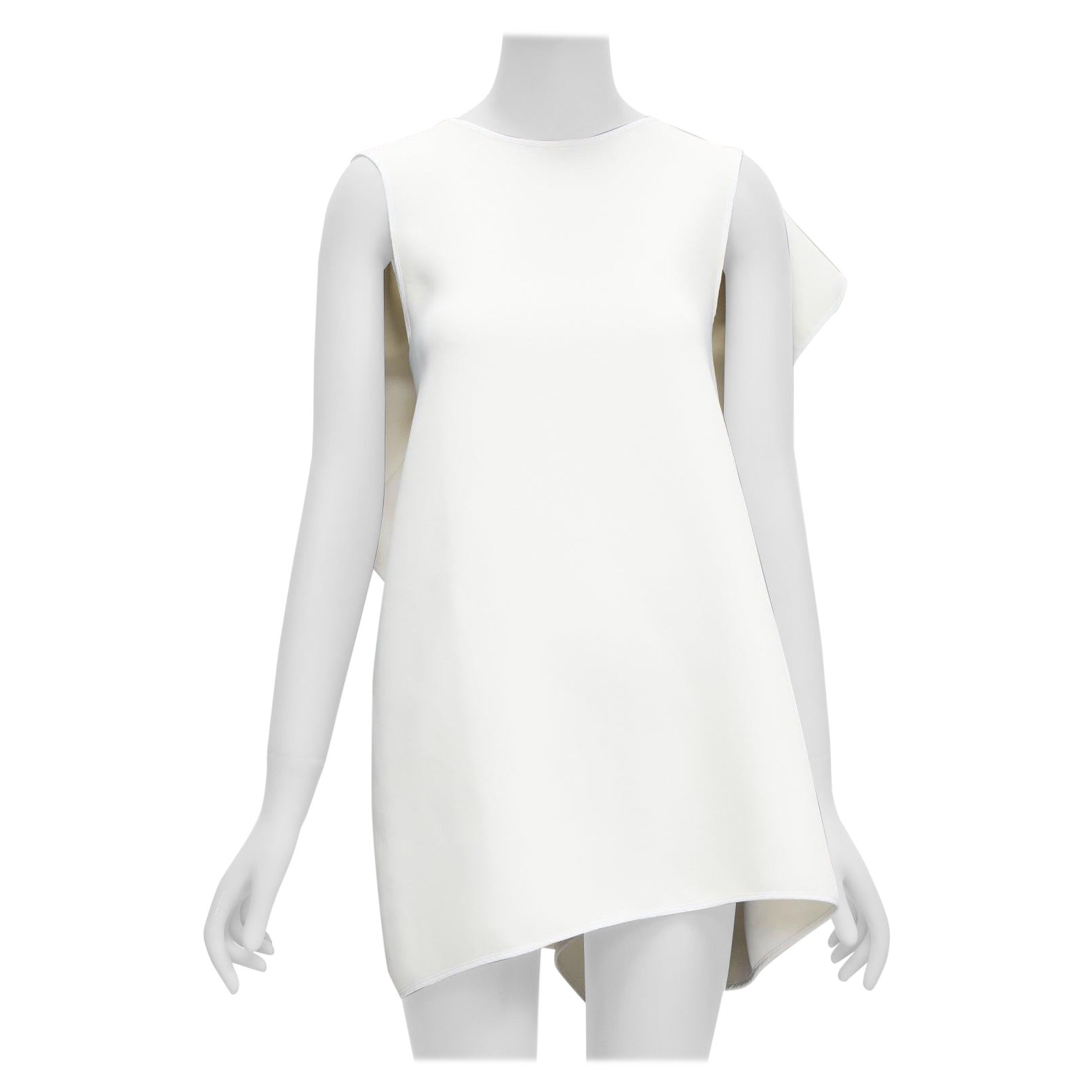 MATICEVSKI 2016 Imposed Petal white pleated back ruffled back vest top AUS6 S