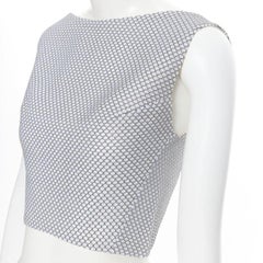 MATICEVSKI 2016 Corpetto a petali con texture a nido d'ape e crop top senza maniche AU8 XS