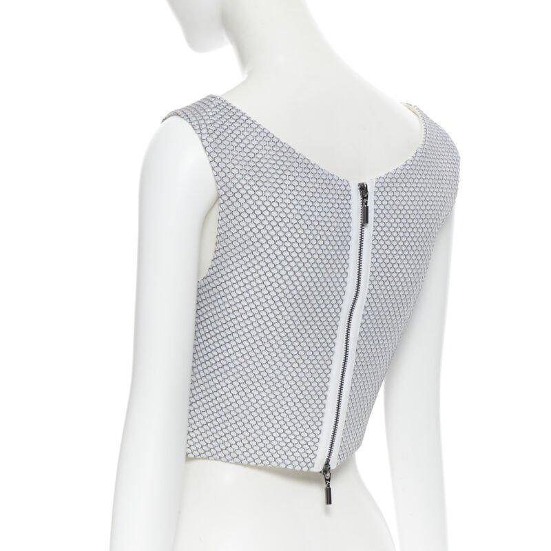 MATICEVSKI 2016 Petal Bodice honeycomb textured sleeveless crop top AU8 XS For Sale 2