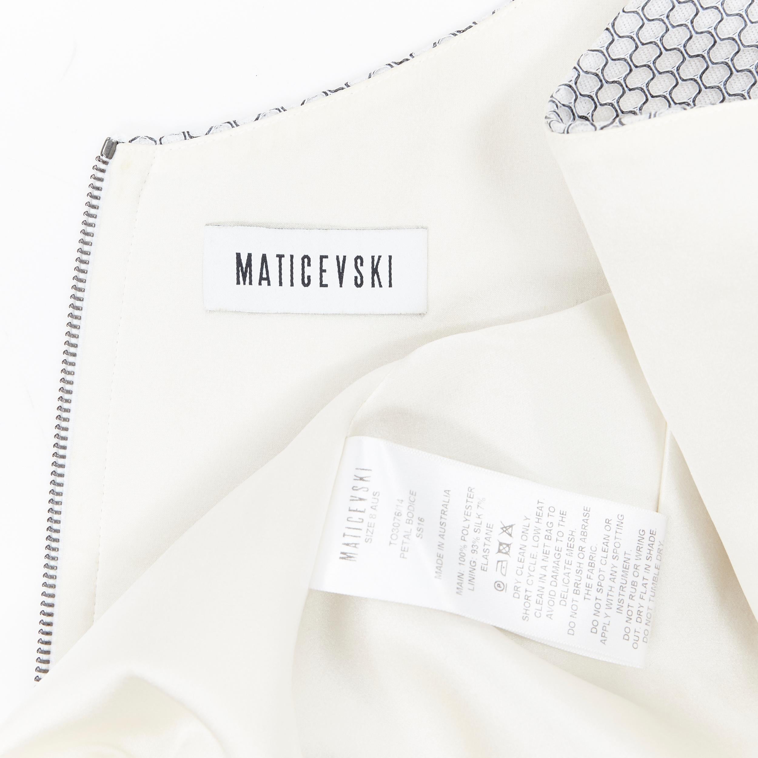 MATICEVSKI 2016 Petal Bodice honeycomb textured sleeveless crop top AU8 XS For Sale 4