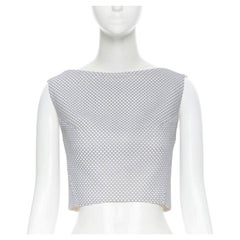 MATICEVSKI 2016 Corpetto a petali con texture a nido d'ape e crop top senza maniche AU8 XS
