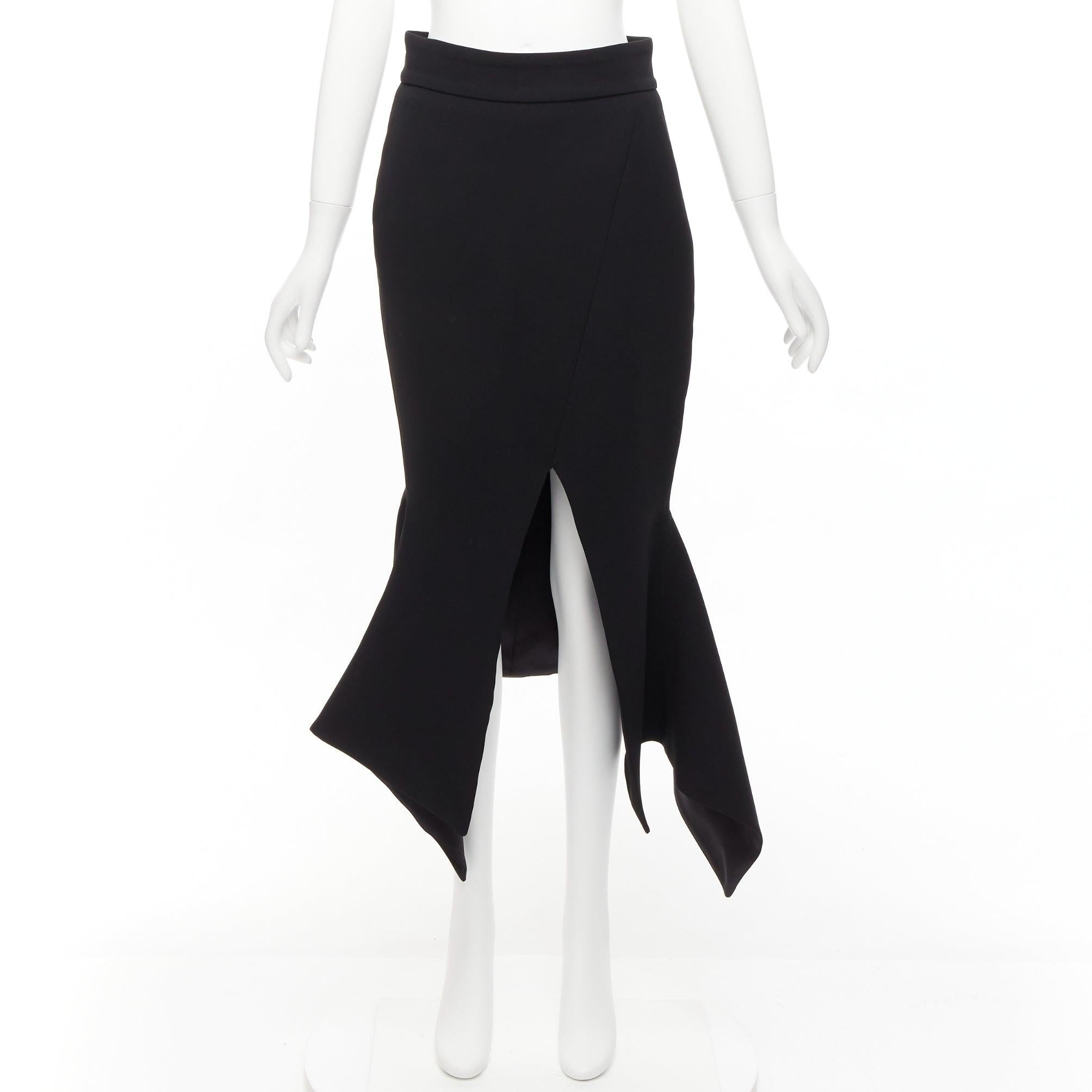 MATICEVSKI 2016 Predator black front slit flare flute flaered skirt AU10 L For Sale 4