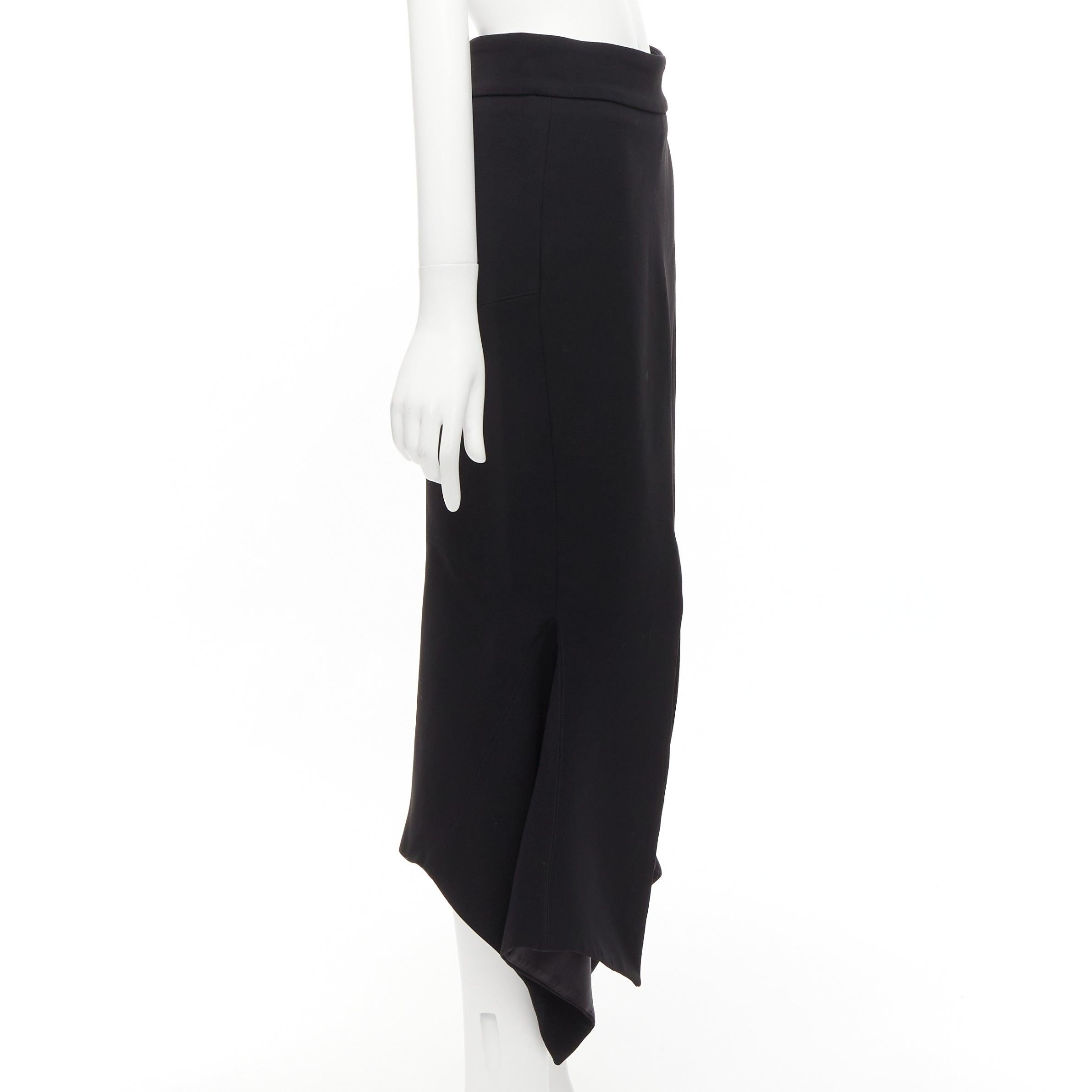 MATICEVSKI 2016 Predator black minimal front slit flare flute skirt AU10 L In Excellent Condition For Sale In Hong Kong, NT