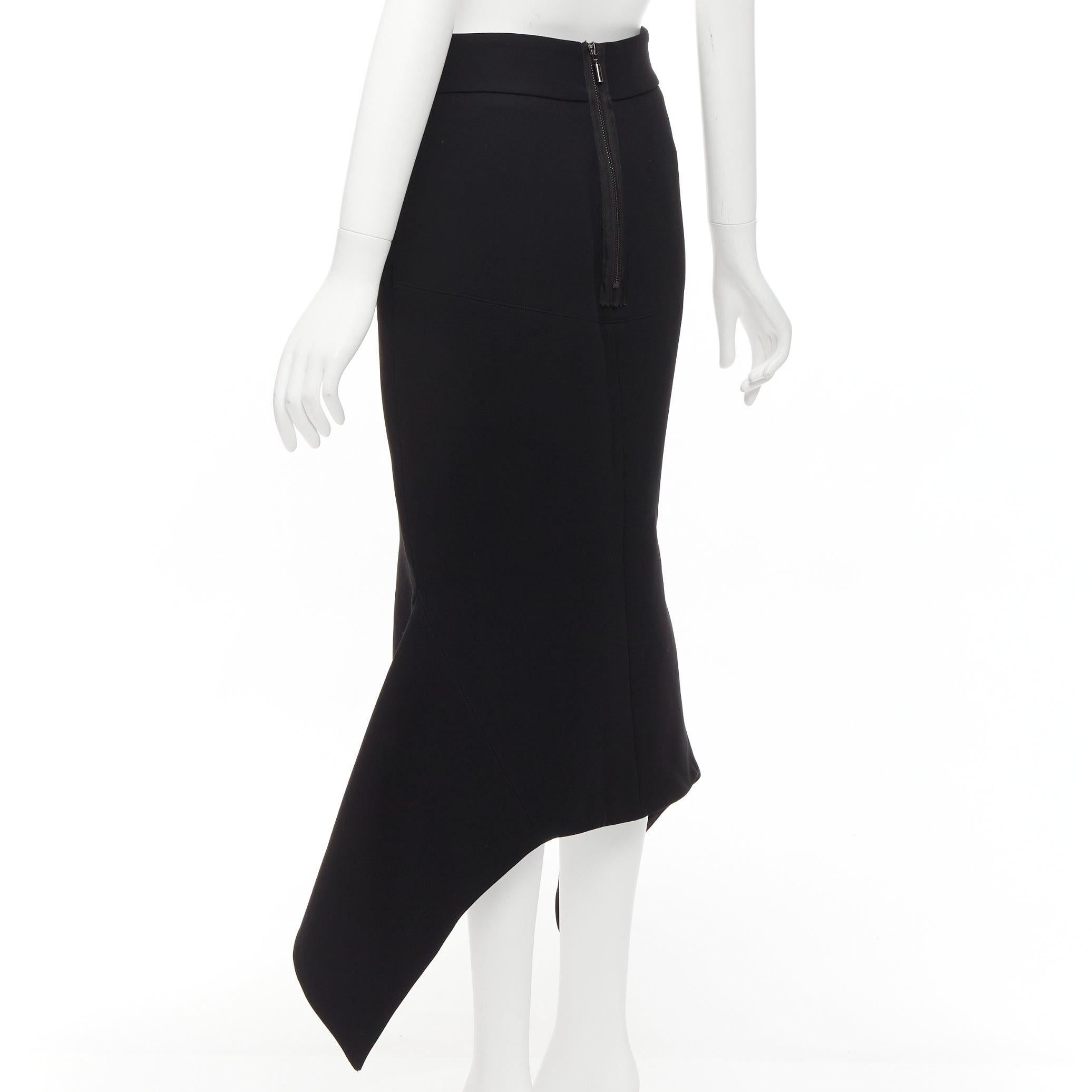 MATICEVSKI 2016 Predator black minimal front slit flare flute skirt AU10 L For Sale 1