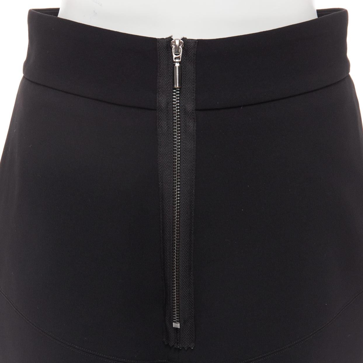 MATICEVSKI 2016 Predator black minimal front slit flare flute skirt AU10 L For Sale 2