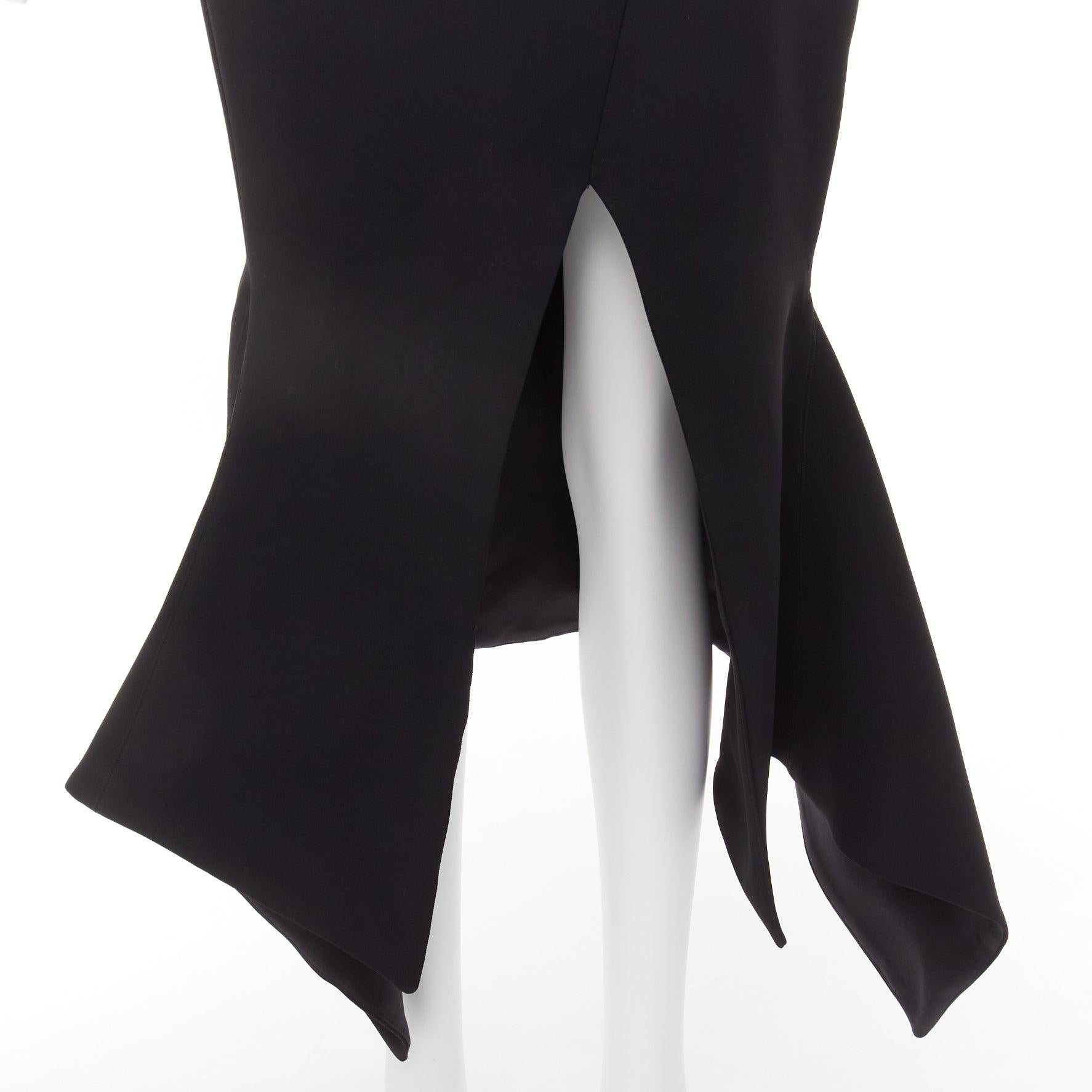 MATICEVSKI 2016 Predator black minimal front slit flare flute skirt AU10 L For Sale 3