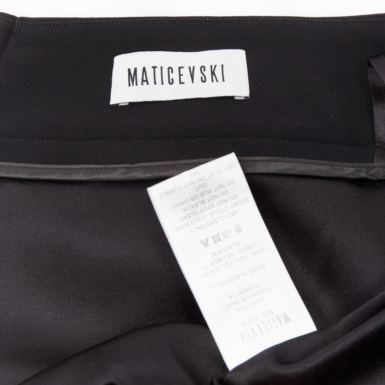 MATICEVSKI 2016 Predator black minimal front slit flare flute skirt AU10 L For Sale 4
