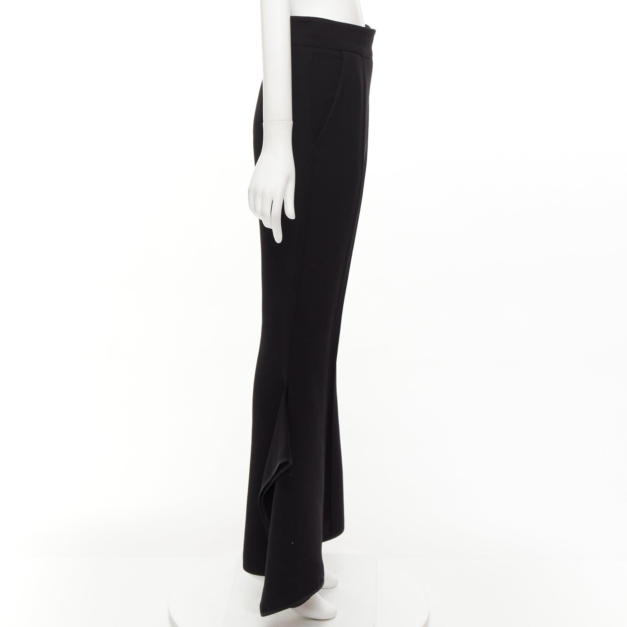 Black MATICEVSKI 2016 Primal black front pleat side ruffles flare leg pants AUS10 M For Sale