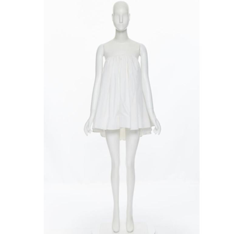 MATICEVSKI 2016 Profound Top white cotton boned corset strapless flared top XS In Good Condition In Hong Kong, NT