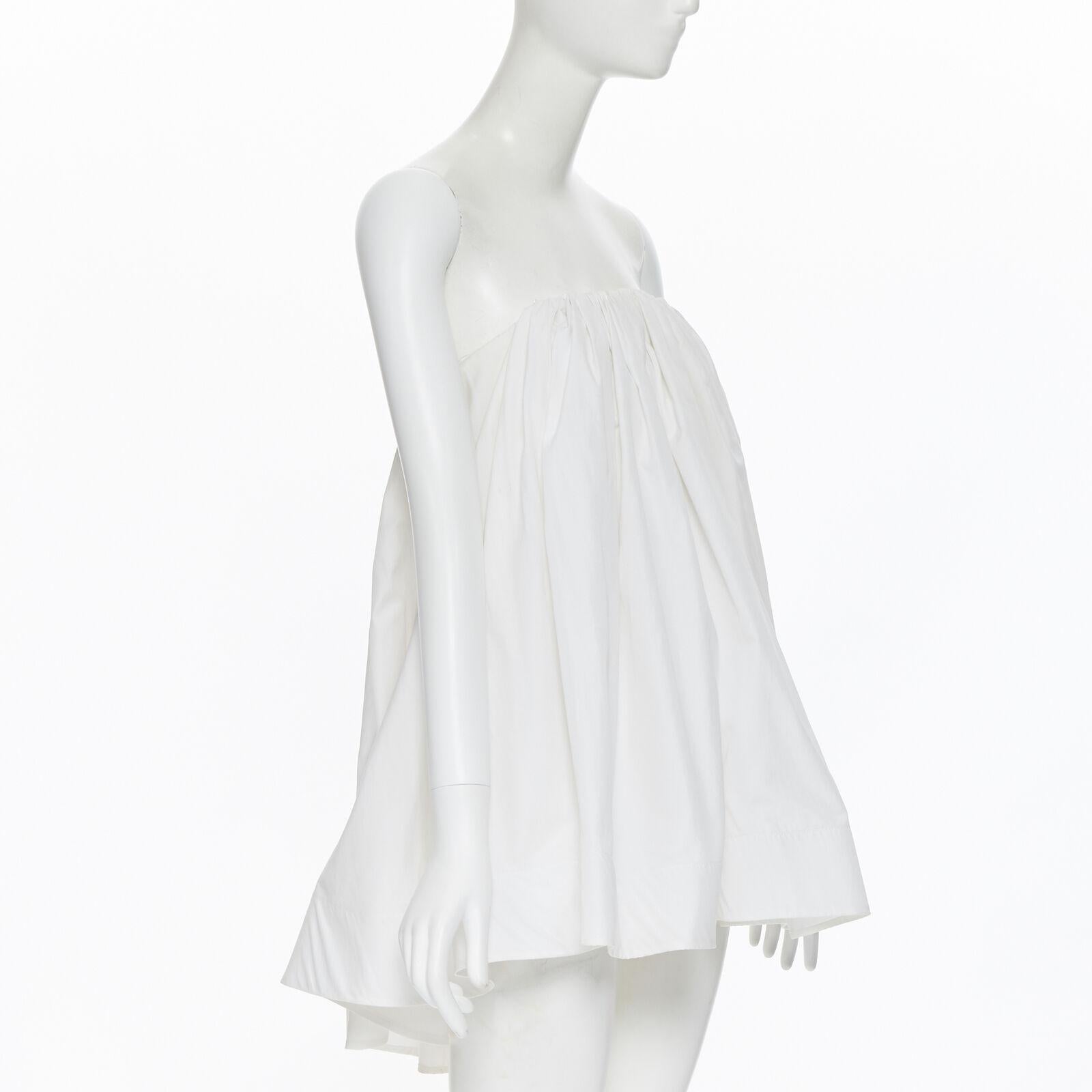 Women's MATICEVSKI 2016 Profound Top white cotton boned corset strapless flared top XS For Sale