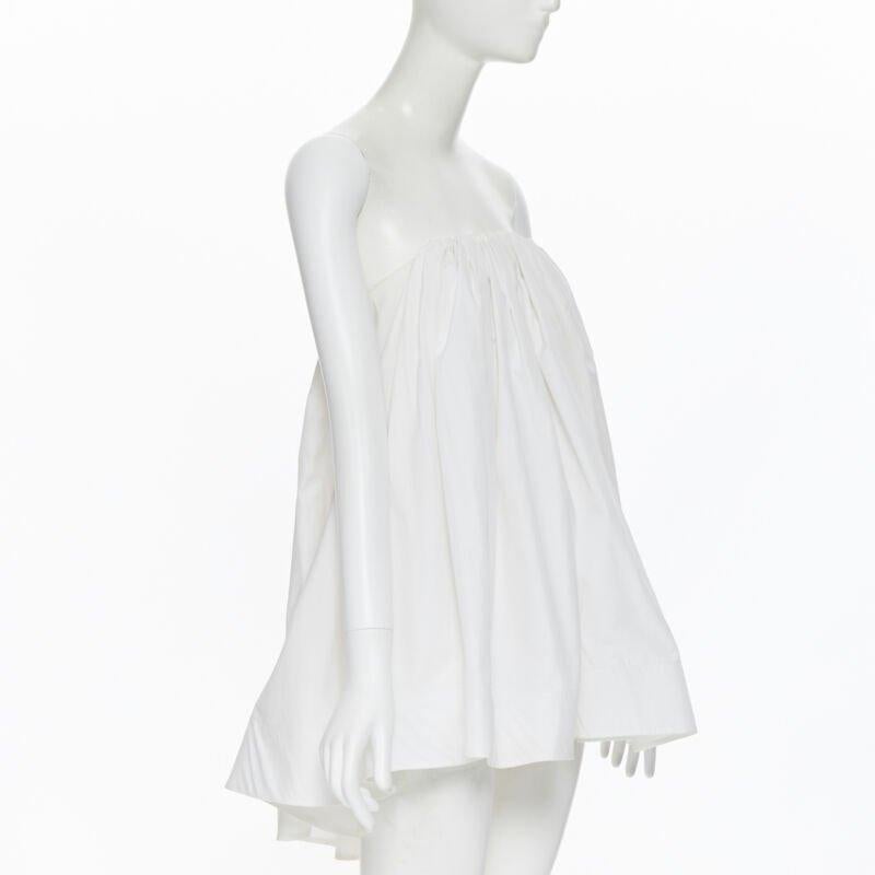 Women's MATICEVSKI 2016 Profound Top white cotton boned corset strapless flared top XS