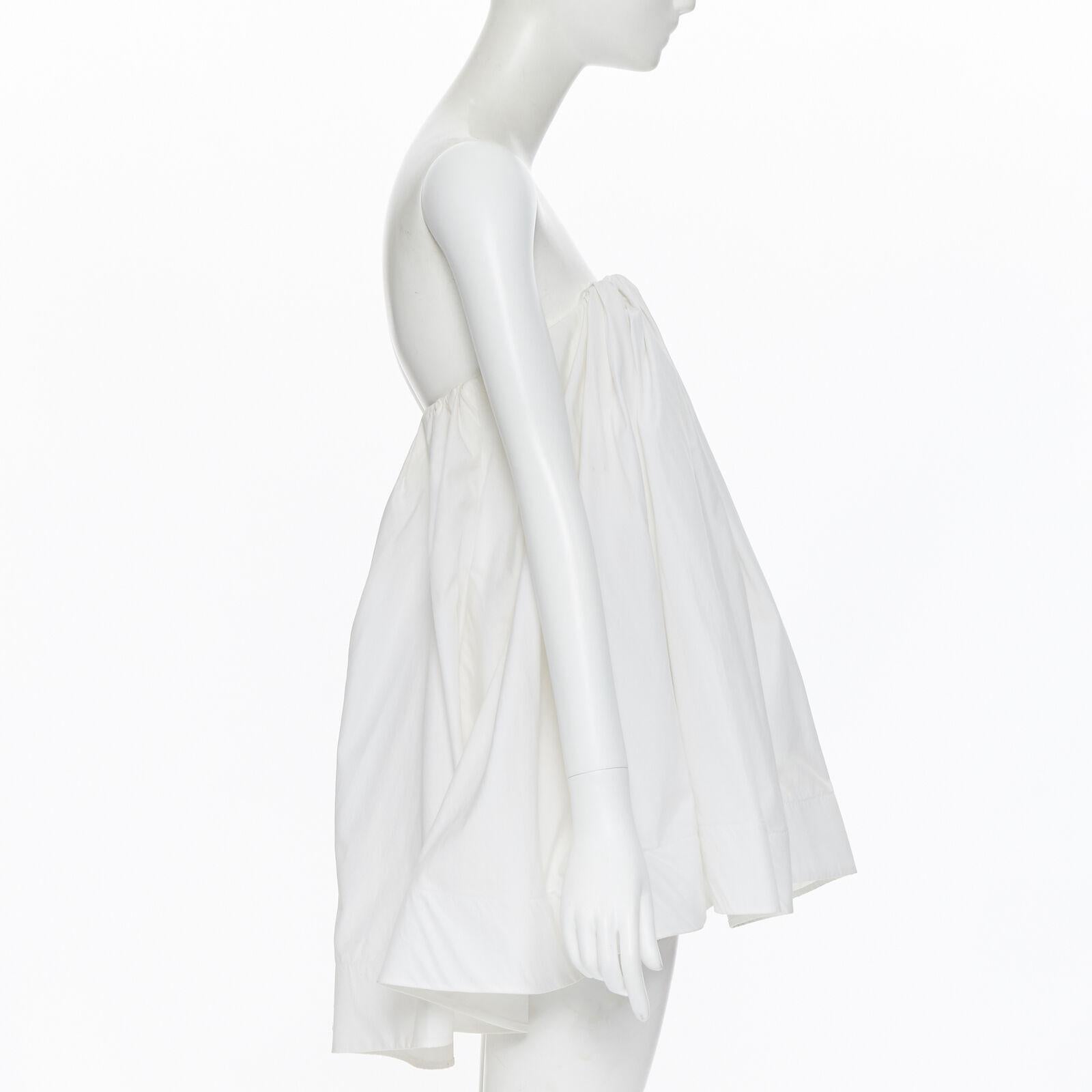 MATICEVSKI 2016 Profound Top white cotton boned corset strapless flared top XS For Sale 1