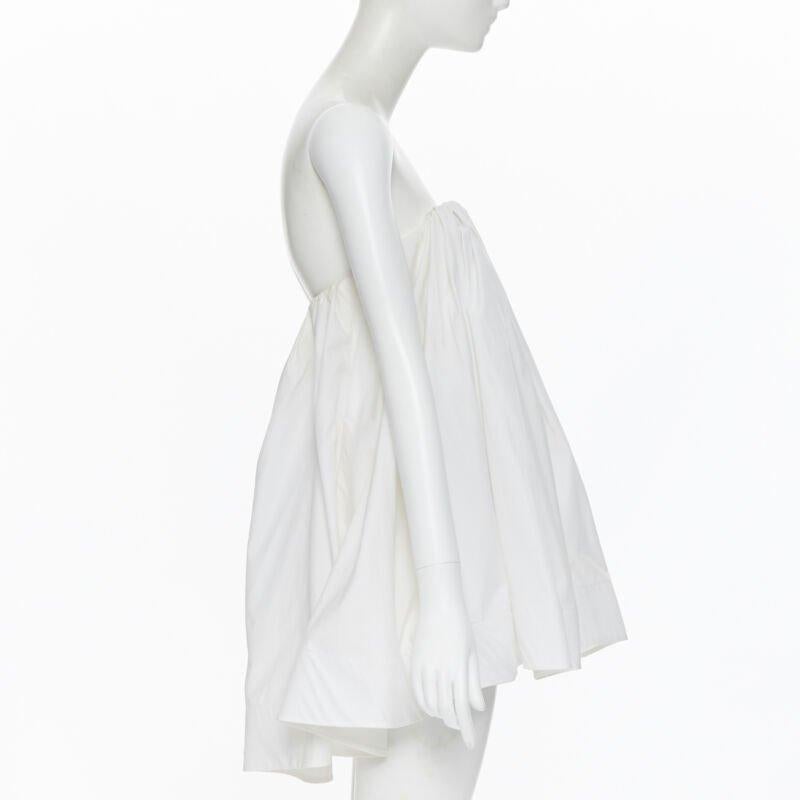 MATICEVSKI 2016 Profound Top white cotton boned corset strapless flared top XS 1