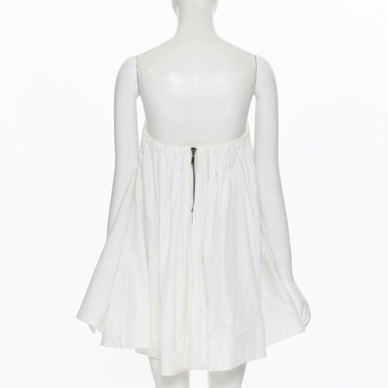 MATICEVSKI 2016 Profound Top white cotton boned corset strapless flared top XS 2
