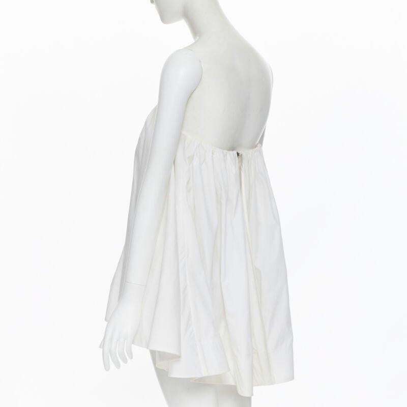MATICEVSKI 2016 Profound Top white cotton boned corset strapless flared top XS 3