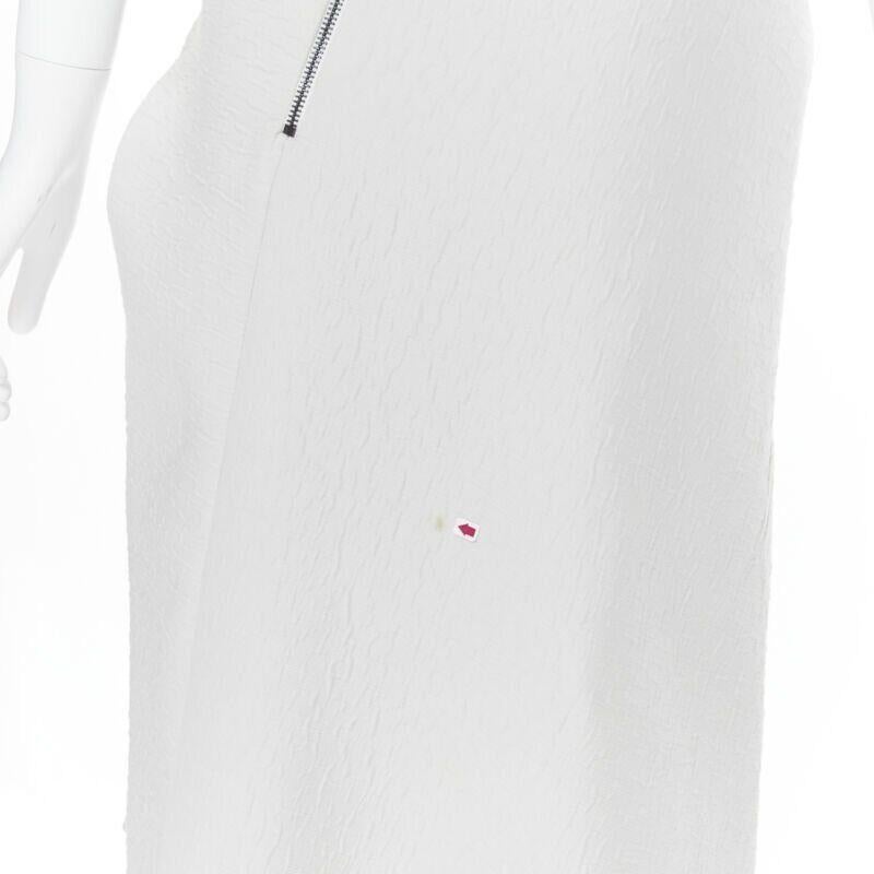 MATICEVSKI 2017 Meta light grey cloque draped gathered waist dress UK6 XS For Sale 5