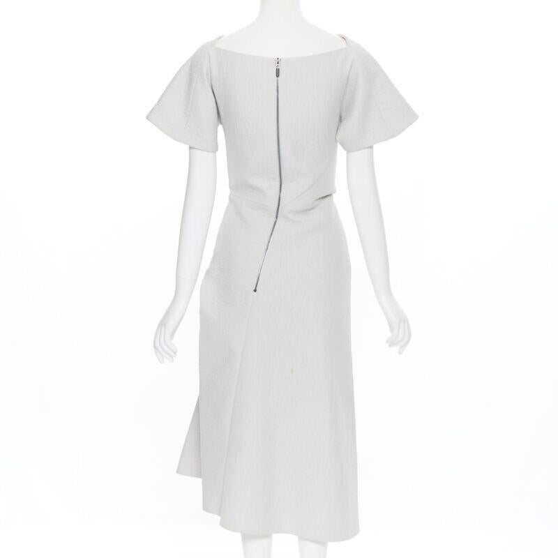 De las mujeres MATICEVSKI 2017 Meta Vestido gris claro drapeado con cintura fruncida UK6 XS en venta