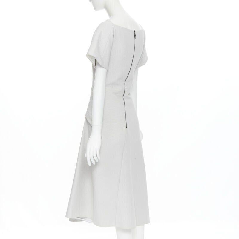 MATICEVSKI 2017 Meta Vestido gris claro drapeado con cintura fruncida UK6 XS en venta 1