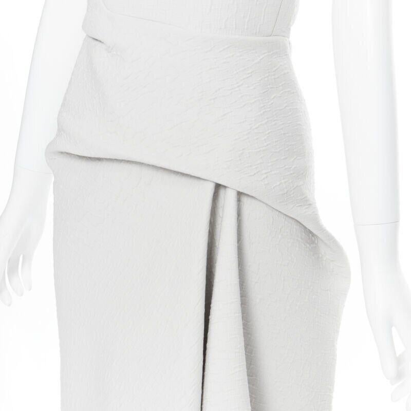 MATICEVSKI 2017 Meta Vestido gris claro drapeado con cintura fruncida UK6 XS en venta 3