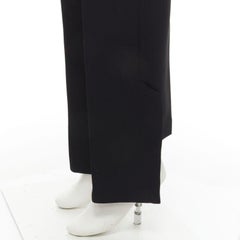 MATICEVSKI 2017 Recovery black draped front bow tie flared pants AUS8 S
