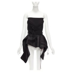 MATICEVSKI 2017 Trinity linen deconstructed panels peplum bustier top AUS8 S