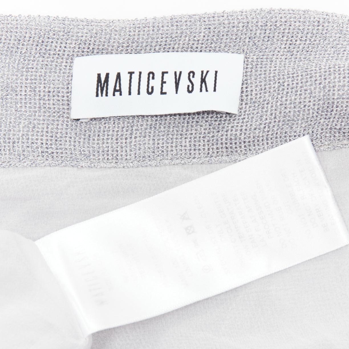 MATICEVSKI 2018 Winning grey drape raw ruffle asymmetric tiered skirt AUS10 M For Sale 4