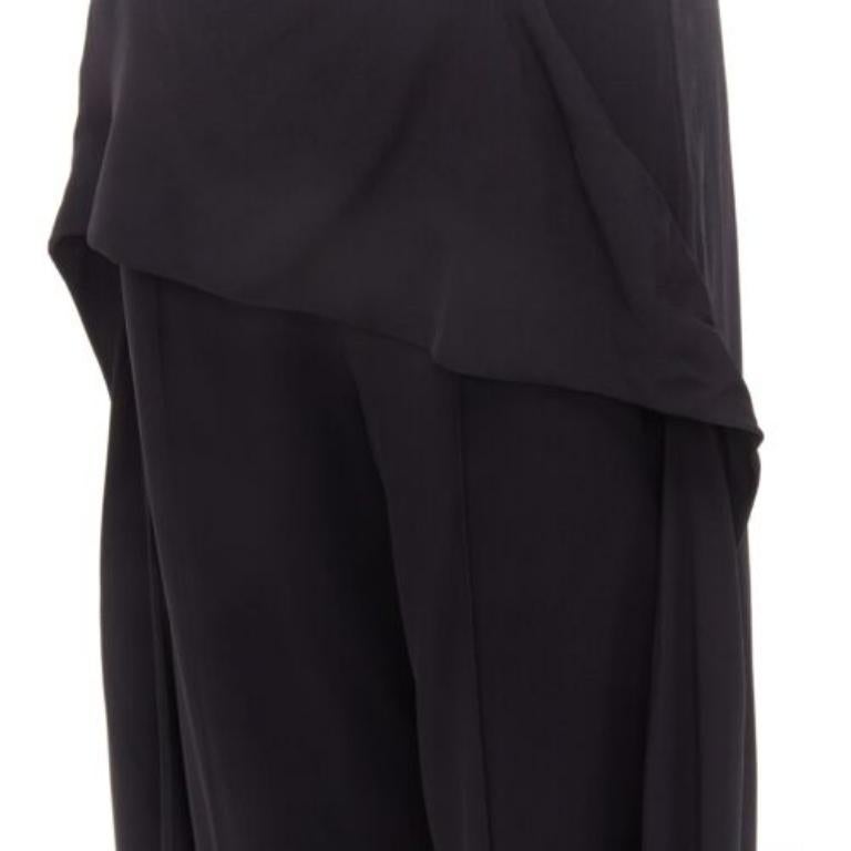 MATICEVSKI 2019 Manner black viscose blend skirt front cropped trousers  AU10 L
Reference: KEDG/A00281
Brand: Maticevski
Model: Manner
Collection: AW 2019
Material: Viscose, Blend
Color: Black
Pattern: Solid
Closure: Zip
Lining: Black Fabric
Extra