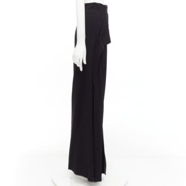 MATICEVSKI 2019 Manner black viscose blend skirt front cropped trousers  AU10 L In Excellent Condition For Sale In Hong Kong, NT