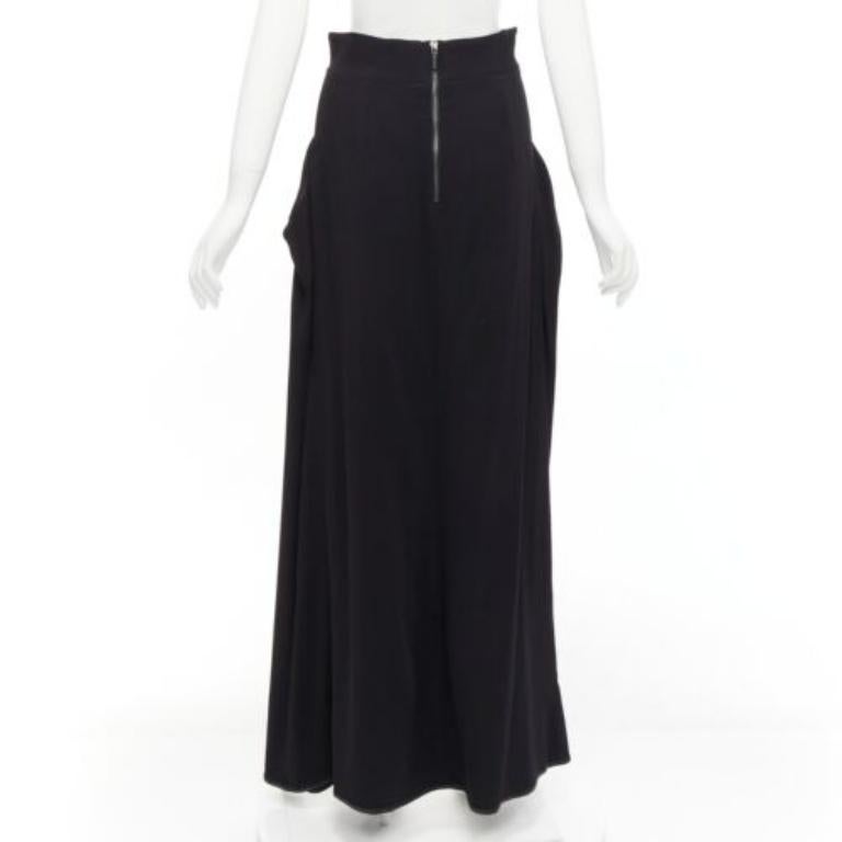 Women's MATICEVSKI 2019 Manner black viscose blend skirt front cropped trousers  AU10 L For Sale