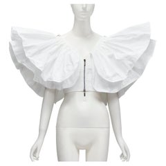 MATICEVSKI 2020 Crowned Butterfly white statement sleeve bustier top AUS6 S